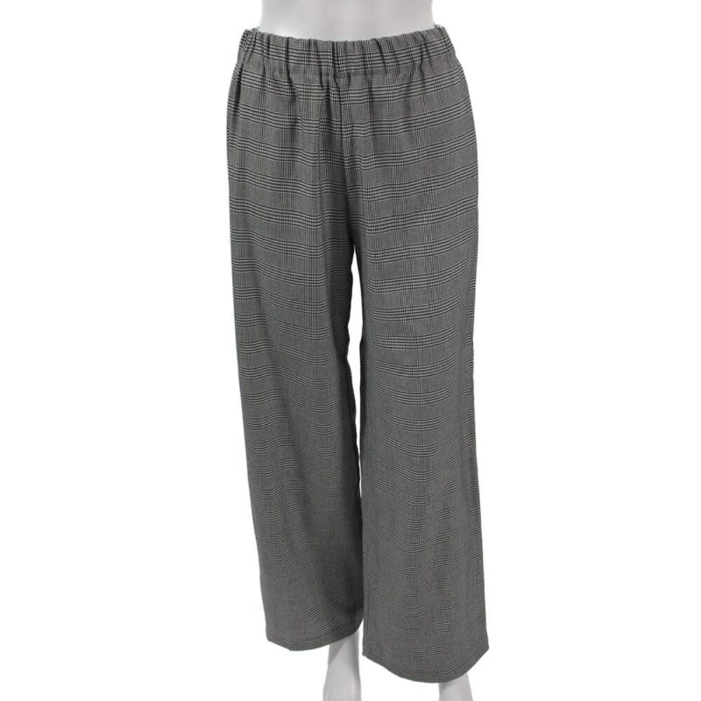Muze Womens Dress Pants Gray Plaid Polyester Blend Pull On Size S